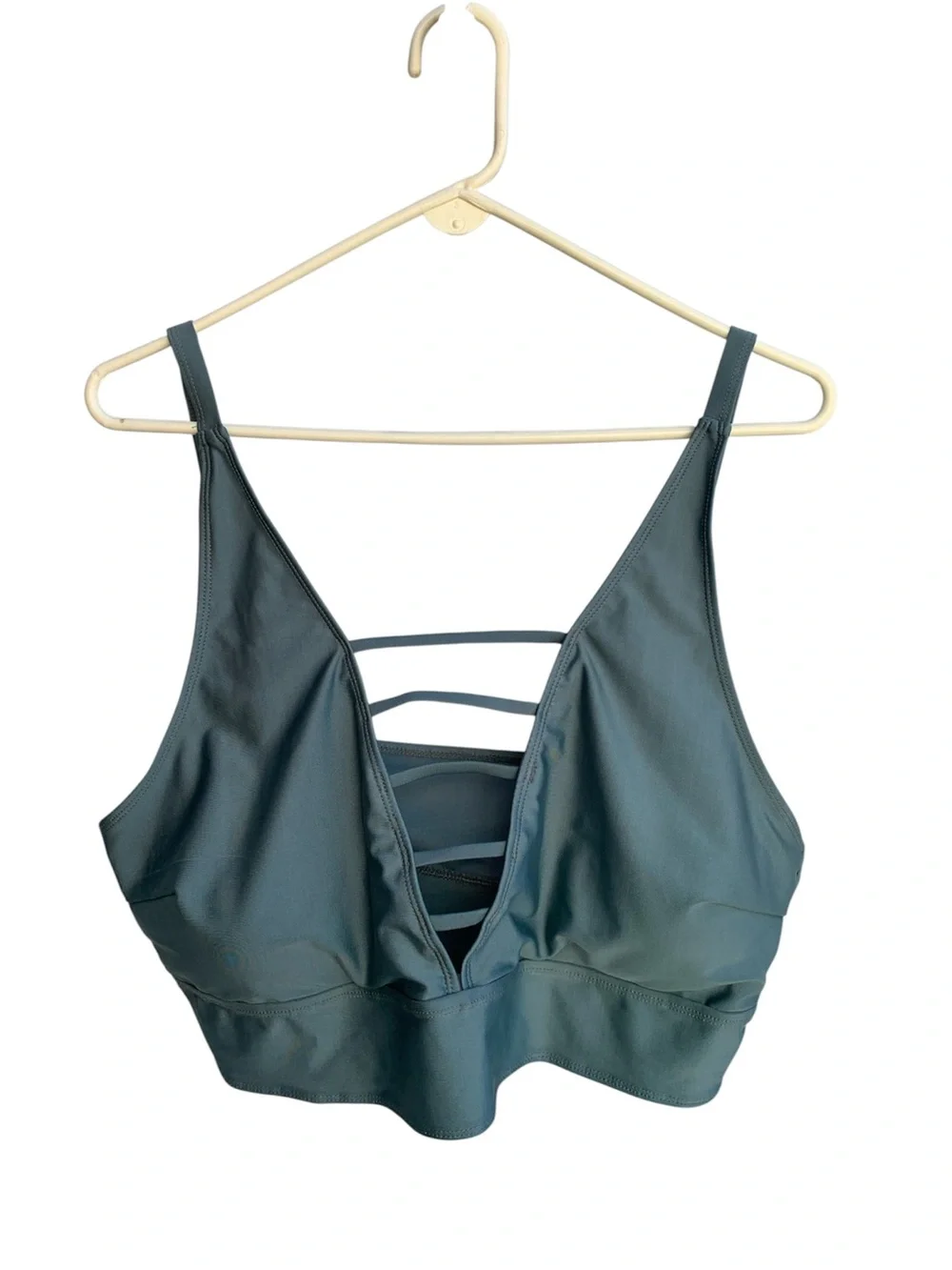 Women’s Two-Piece Swim Set – Black Bottom & Sage Green Top